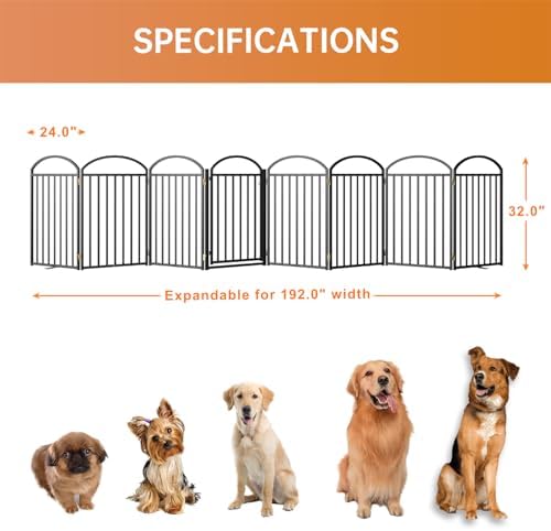 SNUOWU 8 Panels Full Matel Freestanding Dog Gates - Image 2