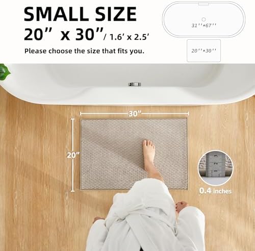 TYUU Bathroom Rugs Non Slip Washable, Super Absorbent Thin Bath Mat Small Quick - Image 2