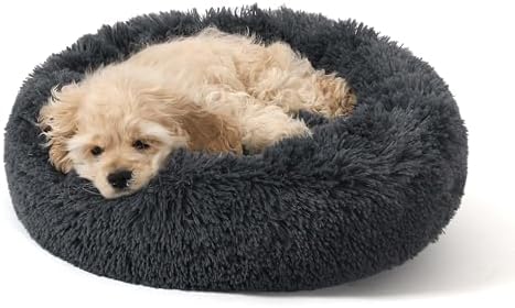 NOYAL Donut Dog Bed for Small Medium Pets, Plush Calming Faux Fur by Noyal