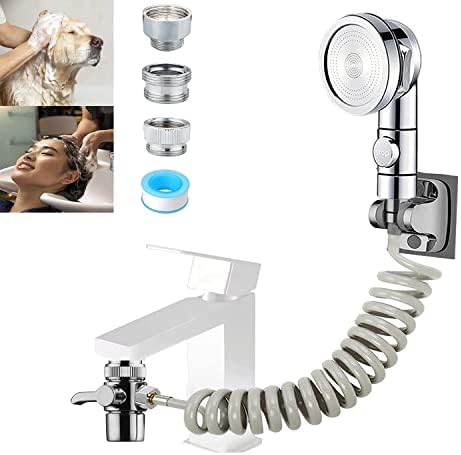 Sink Sprayer Attachment for Faucet, Kitchen Bathroom On/Off Handheld Shower Head by AWXYG