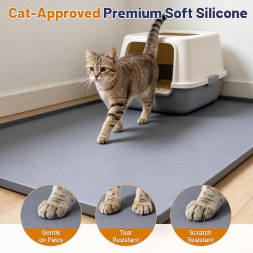 XL Cat Litter Mat 51x25.6in, Silicone Litter Mat - Image 5
