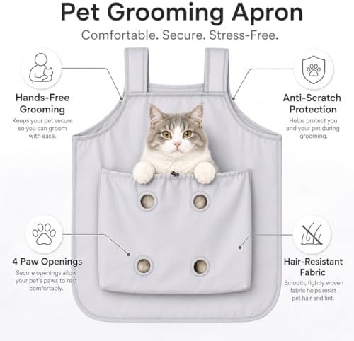 Pet Grooming Apron, Anti-Scratch Cat Holding - Image 3