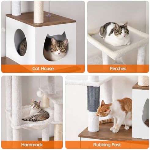 HOOBRO Cat Tree with Litter Box Enclosure, Tall Cat Tower - Image 5
