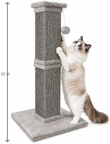 Vertical Cat Scratching Post for Indoor Cats, Sisal Scratch Tower - Image 7