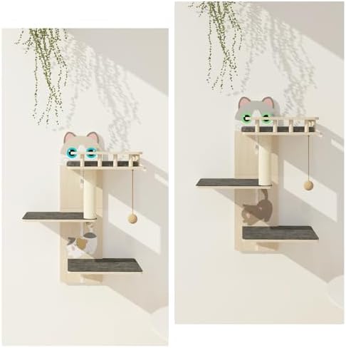 Cat Wall Shelves, 3 Platform Kitten Wall Furniture, DIY - Image 2