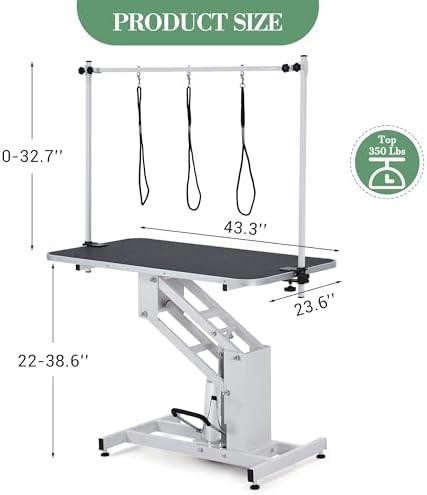 43.3-Inch Large Desktop Hydraulic Pet Grooming Table - Image 5