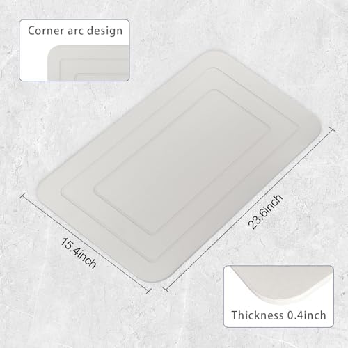 2 Pack Stone Bath Mat, Diatomaceous Earth Shower Mat, Non-Slip Super Absorbent - Image 2
