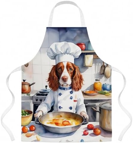 Caroline's Treasures Welsh Springer Spaniel The Chef Apron Cooking Kitchen by CarolinesTreasures