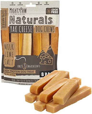 Mighty Paw Yak Cheese Dog Chews, Puppies & Power-Chewers, 8 Pack by MightyPaw