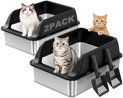 FURTIME Stainless Steel Litter Box by FURTIME
