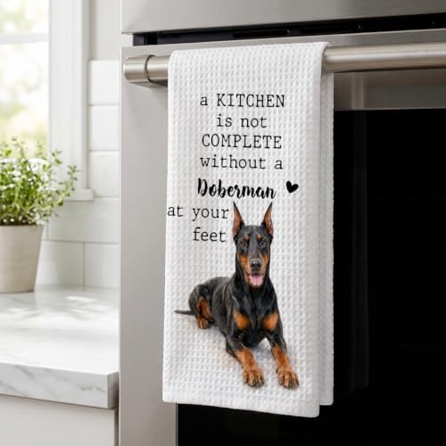 Doberman Kitchen Towel, Funny Dog Lover Kitchen Decor - Image 3