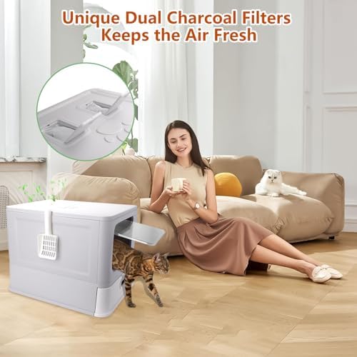 Enclosed Stainless Steel Cat Litter Boxes - Image 5