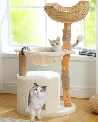 MUTTROS Modern Cat Tree for Large Cats, Wood Cat Tower for Indoor Cats by MUTTROS