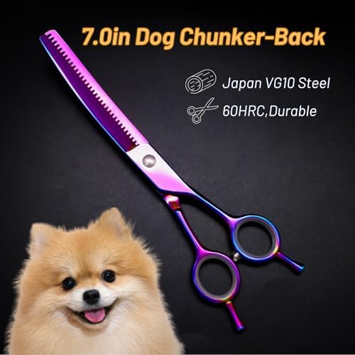 7in 25° Curved 33 Teeth Chunker Dog Grooming Scissors - Image 3