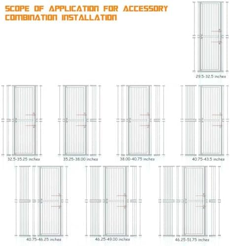 74.8" Extra Tall Pet Gate, 29.5"-51.6" Extra Wide Cat Gate White - Image 3