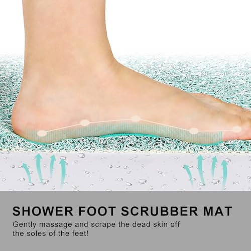 0.6" Extra Thick Non Slip Shower Mat, PVC Loofah Shower Mat - Image 6