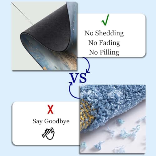 Gold-and-Blue-Sky Super Absorbent Quick-Drying Bathroom Mat Rug, Rubber - Image 4