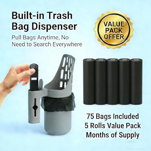 Cat Litter Scoop with Waste Can, 2 in 1 Large Capacity Portable Litter Scooper - Image 7