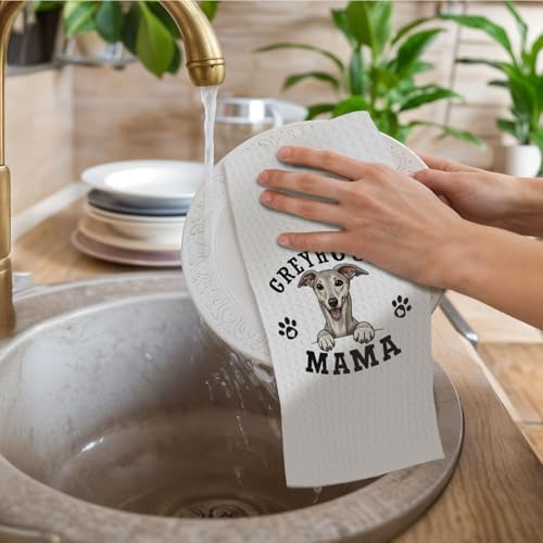 Greyhound Kitchen Towels, Dog Mama Greyhound Gifts - Image 2