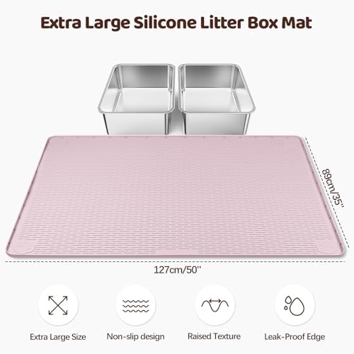 Silicone Cat Litter Mat for Litter Box 50”x35” Large Cat Mat - Image 2