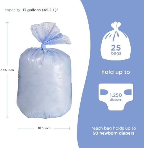 Ubbi Diaper Pail Plastic Bags, 13-Gallon Capacity, Single Pack - Image 6