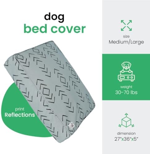 Molly Mutt Silver Gray Dog Bed Cover, Non-Toxic & 100% Cotton - Image 2