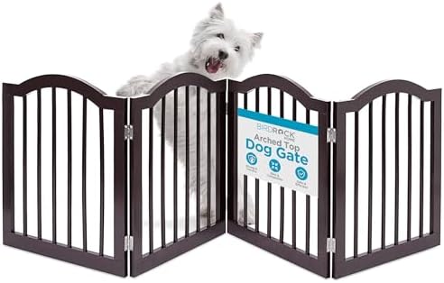 INTERNET'S BEST Arched Top Dog Gate | 4 Panel, and Porch | Portable, Extra Wide by BIRDROCKHOME