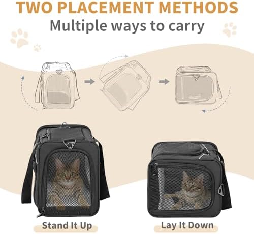 Petsfit Airline Cat Carrier for Small Cats, Two-Way Placement - Image 4