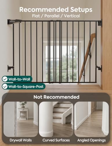 Babelio Baby Gate for Stairs, Kitchen & Doorways, No Bottom Bar| Easy - Image 6