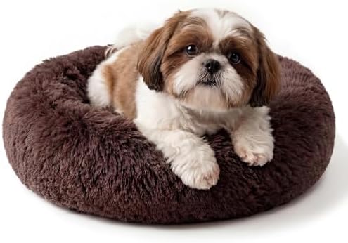nononfish Small Dog Bed, Soft Calming Donut Sleeping Pet Bed by nononfish
