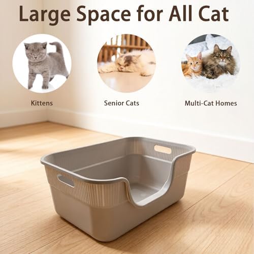Large Cat Litter Box with High Sides - Image 7