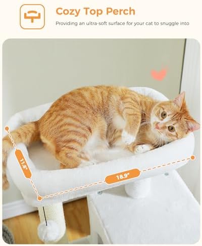 MUTTROS 45.7" Cat Tree with Hammock, Condo & 4 Sisal Posts - Image 5