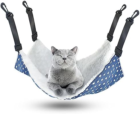 Pet Hammock for Cage Reversible Cat Hanging Hammock Soft Hanging Bed for Ferret by yuntop