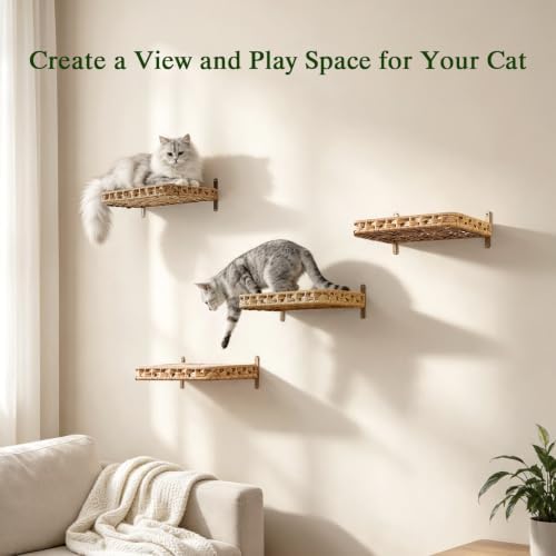 SETVSON Cat Window Perch 2-in-1 Cat Window Hammock Bed, Wall Shelves - Image 7