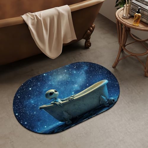 Alien-Sitting in Bathtub-Super Absorbent Quick-Drying Bathroom Mat Rug - Image 2