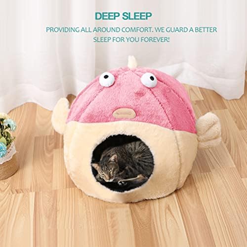 Cat Beds for Indoor Cats-Cat Bed Cave, Cute Lively Pufferfish Shape - Image 7