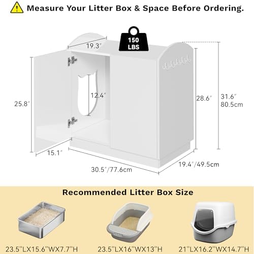 DWVO Large Hidden Litter Box Furniture - Image 3