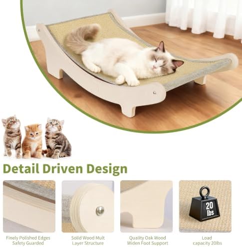 HOTEAGLE Cat Hammock Bed for Indoor Cats, Upgraded Thicken Support Rods - Image 4