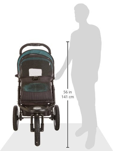 Pet Gear PG8450NVS Zipperless Entry, Easy One-Hand Fold, Air Tires NV Pet Stroller, Large, Sky Line