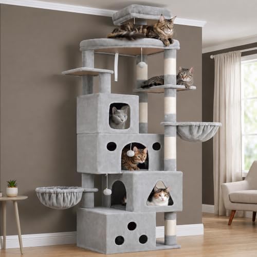 Gitelsnour 78.7'' Cat Tree Tower, 4 Cat Condos by Gitelnour