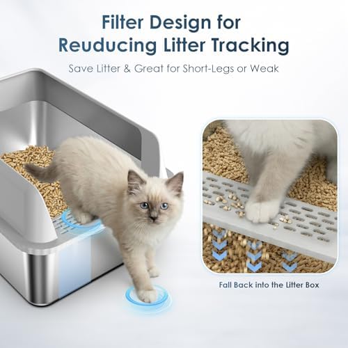 Suzzipaws Enclosed Stainless Steel Sifting Litter Box - Image 6