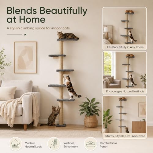 80-Inch Wall-Mounted Cat Tree - Image 5