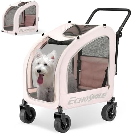 EchoSmile 4-Wheel Pet Stroller for Dogs & Cats by EchoSmile