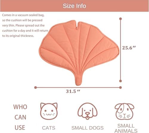 Letalong 31 X 25 Inch Leaf Shaped Cotton Cat Bed Pad, Warming Cat Mat, Pet - Image 2