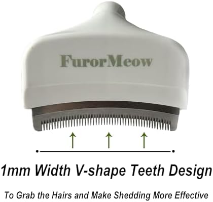 Pet Deshedding Tool with Curve Blade, Cat Grooming Brush, Tight V-shaped Teeth - Image 3