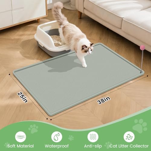 Cat Litter Mat, Waterproof and Easy to Clean Silicone Cat Mat - Image 4