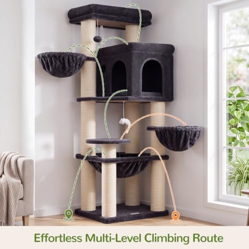 Globlazer Cat Tree Tower with 12 Extra-Thick Full-Sisal Scratching Posts - Image 6
