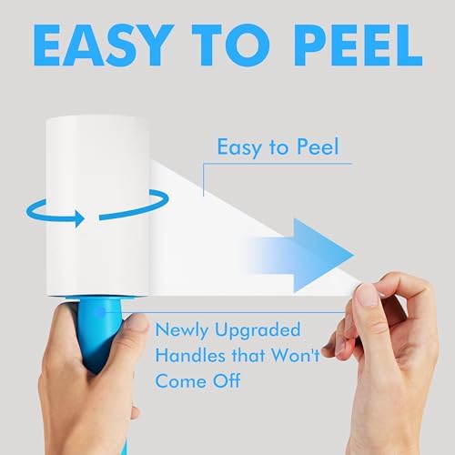 400 Sheets Lint Rollers for Pet Hair Extra Sticky, 2 Handles, 4 Rollers - Image 2