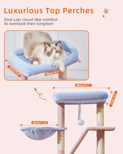 Taoqimiao Cat Tree, 38.5In Cat Tower - Image 3