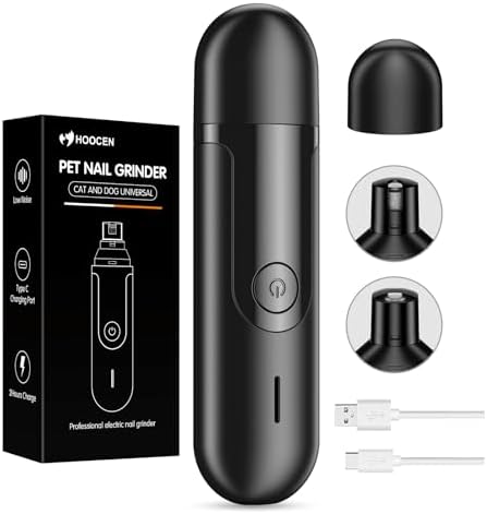 Dog Nail Grinder, Quiet and Low-Vibration Dog Nail Trimmers by HOOCEN